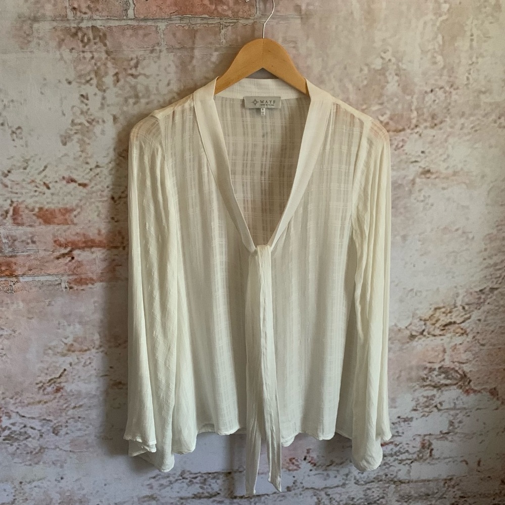 WAYF Ivory Wide Sleeve Blouse🤍
